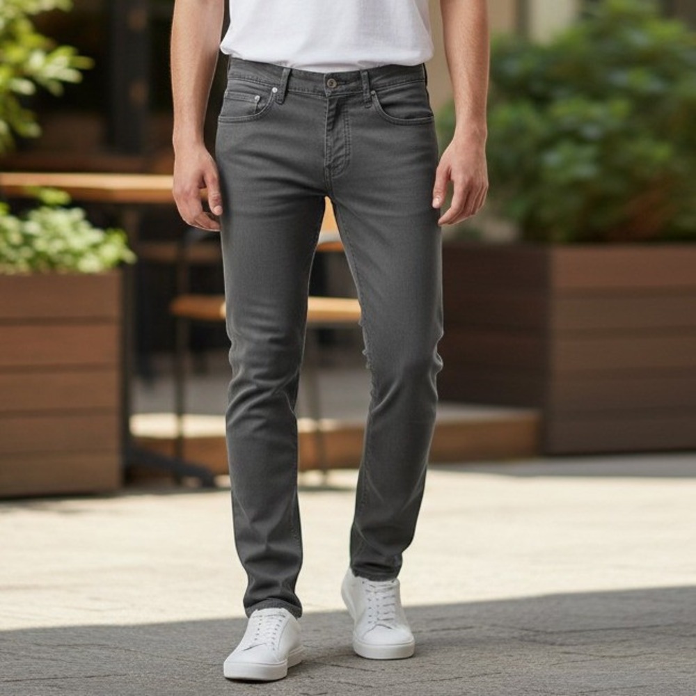 Faherty 5-Pocket Pants Men 32/31x30 Gray Stretch Cotton Lyocell Blend Slim